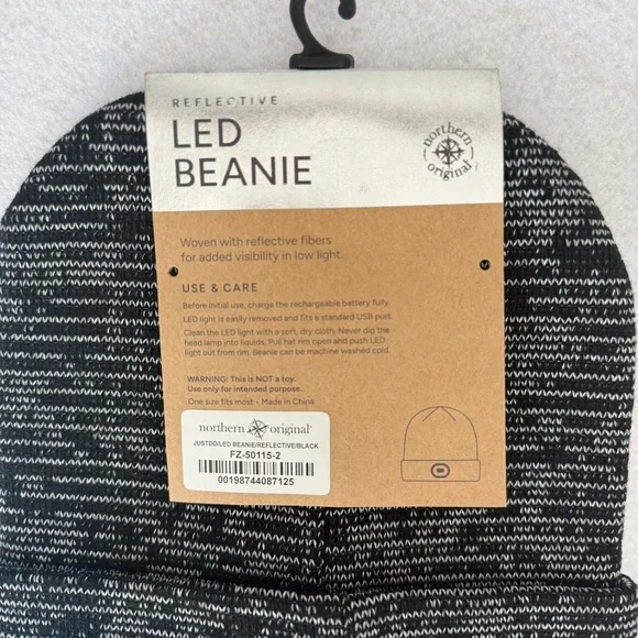 NWT! Reflective LED Light Beanie Hat - Black - Northern Original - Picture 4 of 4